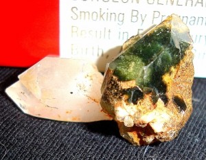 Moss quartz crystal